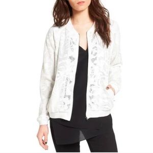 White Lace Bomber Jacket